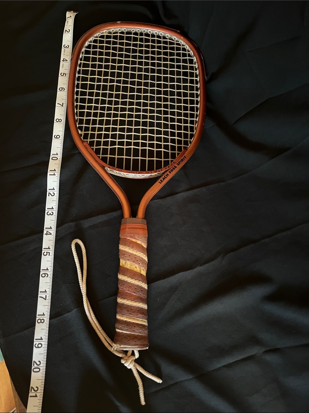 Vintage Metal Handball Racket in Brown and Tan